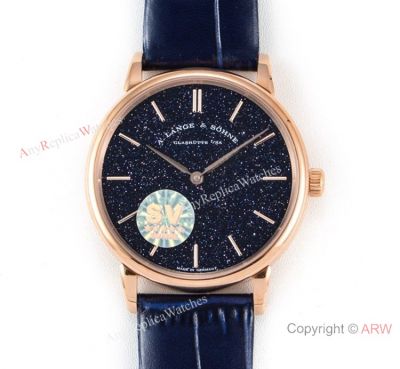 Swiss Grade Copy A.Lange & Sohne Saxonia Thin 2892 Watch Rose Gold New Blue Dial